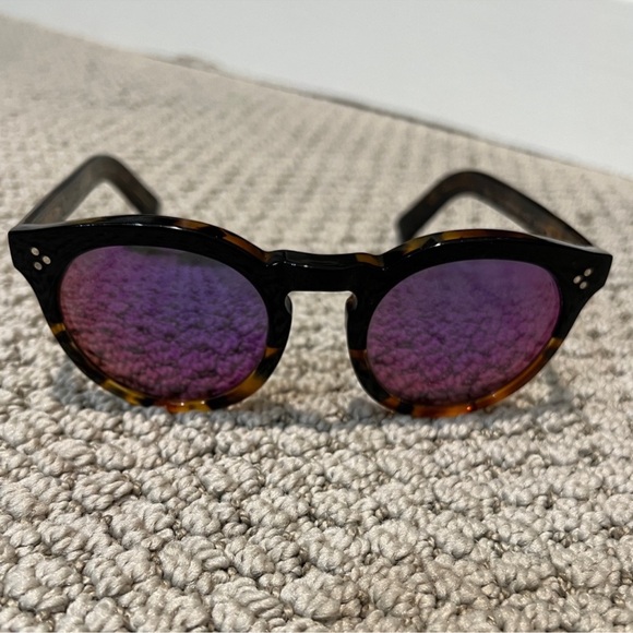 Illesteva Leonard sunglasses with case pink lens